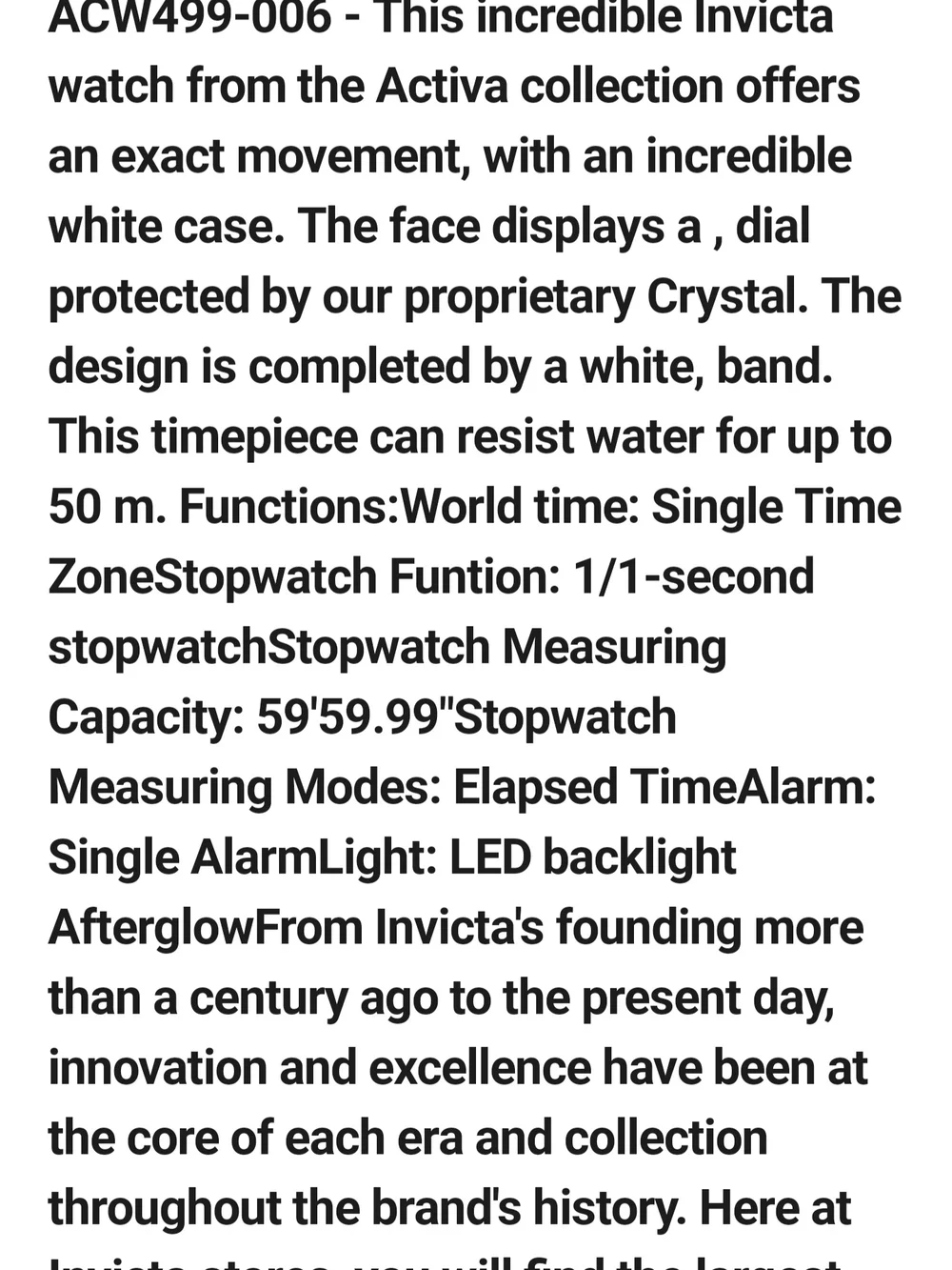 Invicta White and Gold Sport Digital Watch